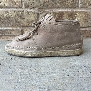 Michael Kors Kendrick lace up wedge booties tan size 8M